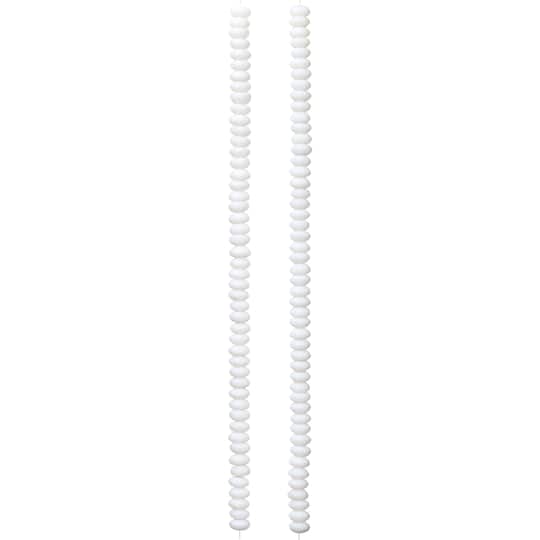 12 Pack: White Glass Rondelle Beads, 6mm by Bead Landing™